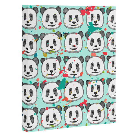 Sharon Turner splatter pop panda cookies mint Art Canvas