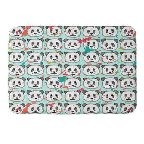 Sharon Turner splatter pop panda cookies mint Memory Foam Bath Mat