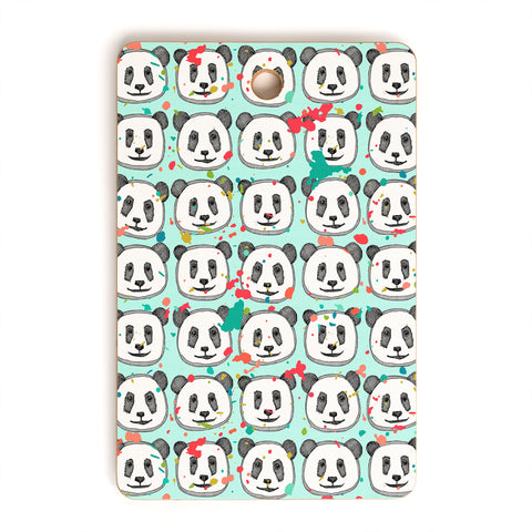 Sharon Turner splatter pop panda cookies mint Cutting Board Rectangle