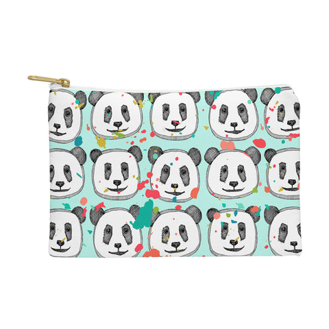 Sharon Turner splatter pop panda cookies mint Pouch