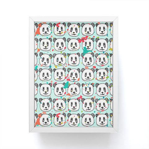 Sharon Turner splatter pop panda cookies mint Framed Mini Art Print