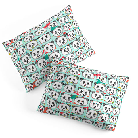 Sharon Turner splatter pop panda cookies mint Pillow Shams