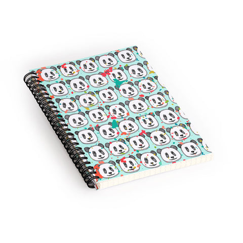 Sharon Turner splatter pop panda cookies mint Spiral Notebook