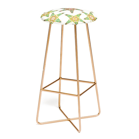 Sharon Turner starfish flowers off white Bar Stool