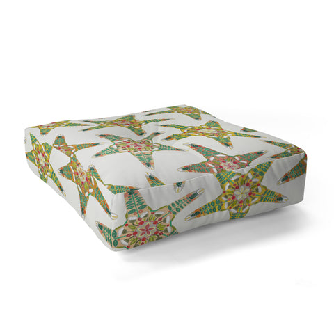 Sharon Turner starfish flowers off white Floor Pillow Square