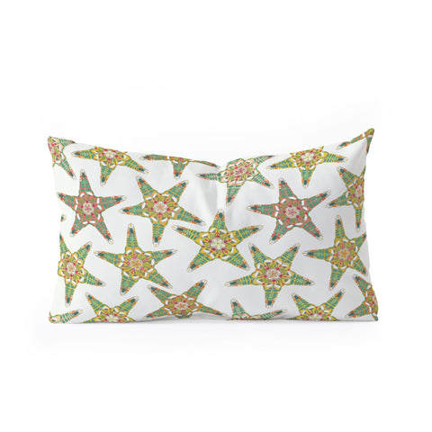 Sharon Turner starfish flowers off white Oblong Throw Pillow