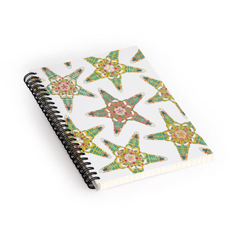 Sharon Turner starfish flowers off white Spiral Notebook