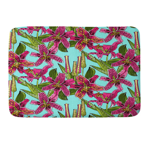 Sharon Turner Stargazer Lilies Memory Foam Bath Mat