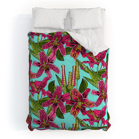 Sharon Turner Stargazer Lilies Comforter