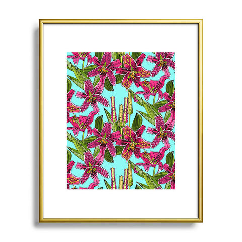 Sharon Turner Stargazer Lilies Metal Framed Art Print