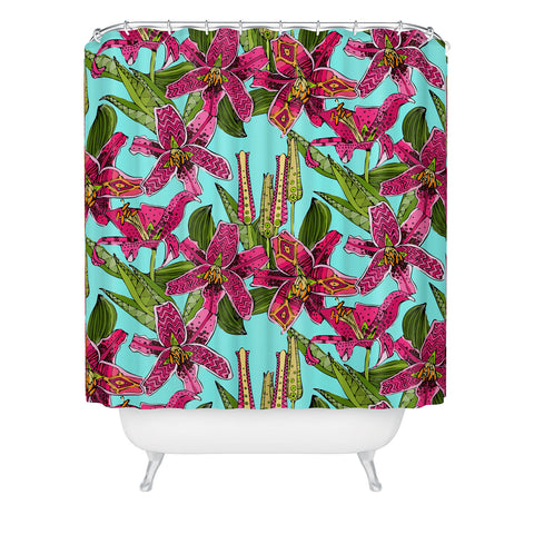 Sharon Turner Stargazer Lilies Shower Curtain