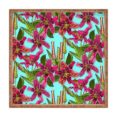 Sharon Turner Stargazer Lilies Square Tray