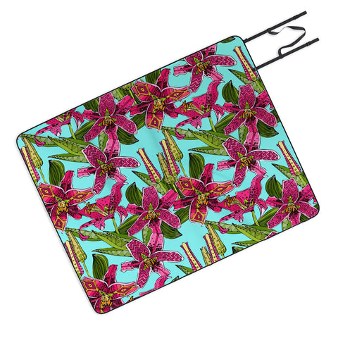 Sharon Turner Stargazer Lilies Picnic Blanket