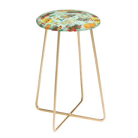 Sharon Turner steampunk sky Counter Stool