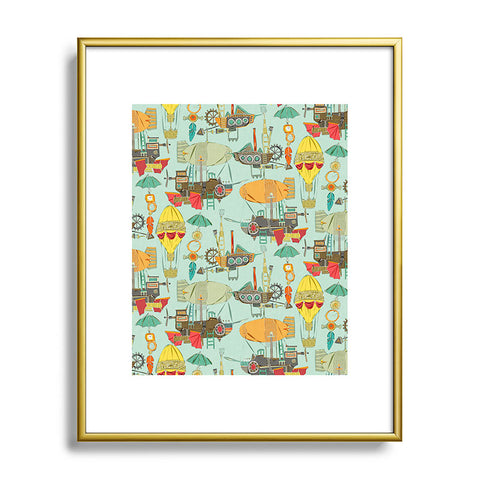 Sharon Turner steampunk sky Metal Framed Art Print