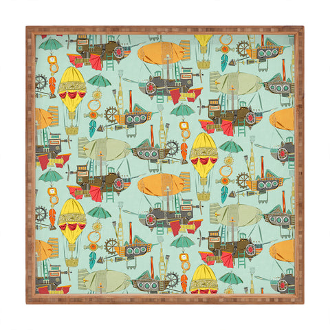 Sharon Turner steampunk sky Square Tray