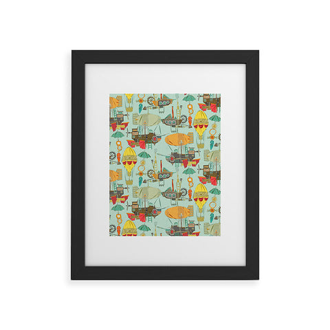 Sharon Turner steampunk sky Framed Art Print