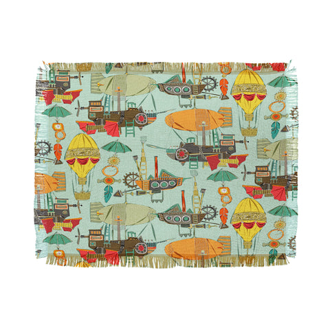 Sharon Turner steampunk sky Throw Blanket