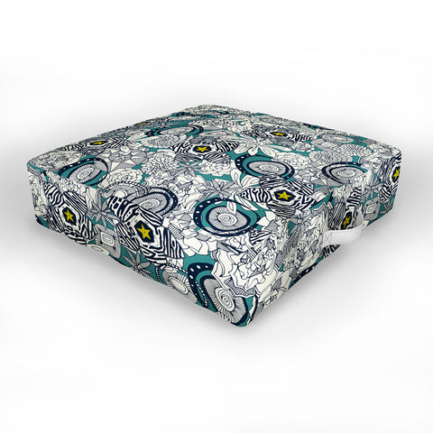 Sharon Turner succulent star Outdoor Floor Cushion