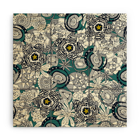 Sharon Turner succulent star Wood Wall Mural