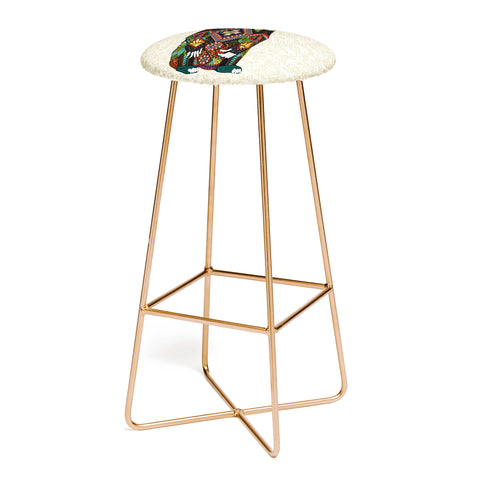Sharon Turner sun bear geo almond Bar Stool
