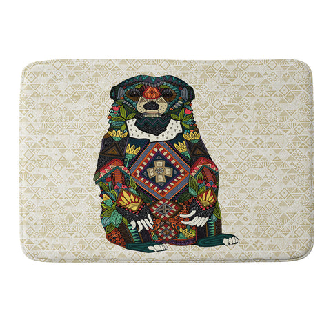 Sharon Turner sun bear geo almond Memory Foam Bath Mat
