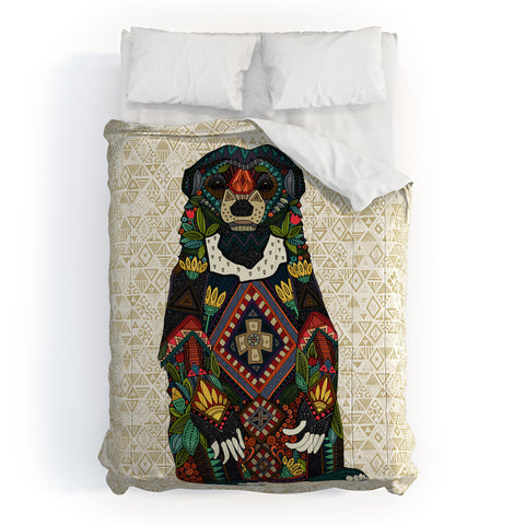 Sharon Turner sun bear geo almond Comforter