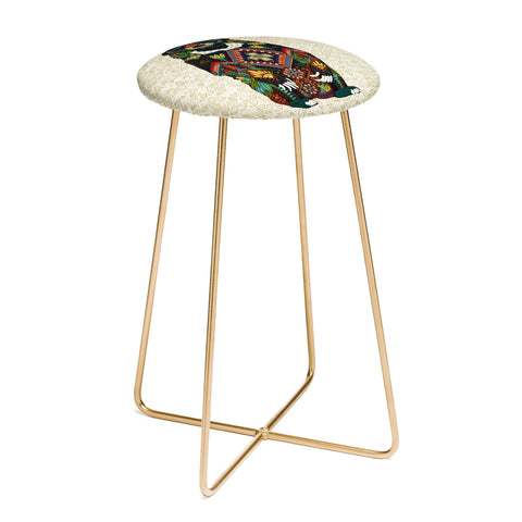 Sharon Turner sun bear geo almond Counter Stool