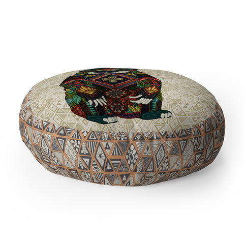 Sharon Turner sun bear geo almond Floor Pillow Round
