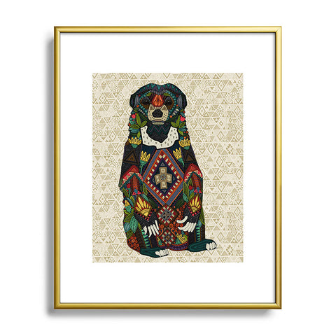 Sharon Turner sun bear geo almond Metal Framed Art Print