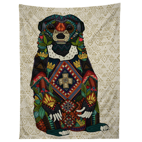 Sharon Turner sun bear geo almond Tapestry