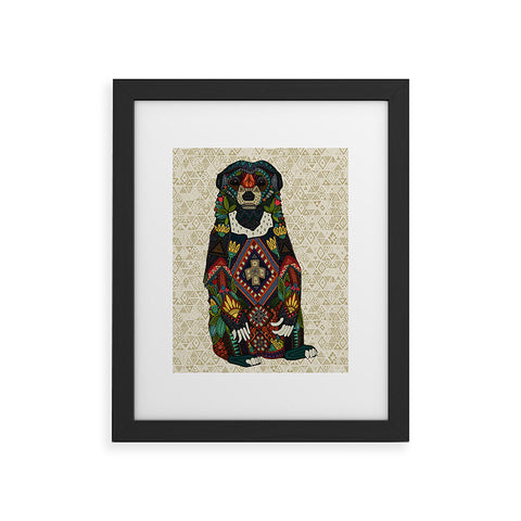 Sharon Turner sun bear geo almond Framed Art Print