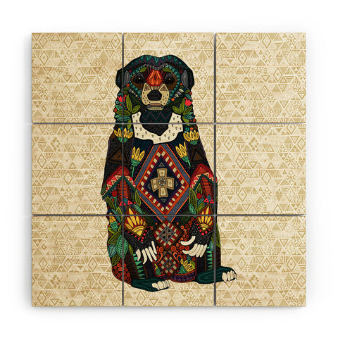 Sharon Turner sun bear geo almond Wood Wall Mural