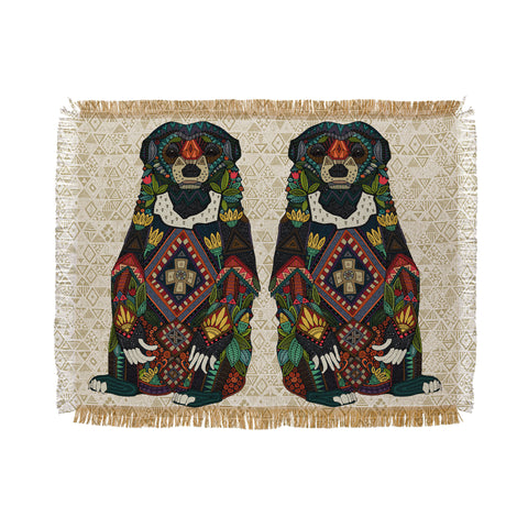 Sharon Turner sun bear geo almond Throw Blanket