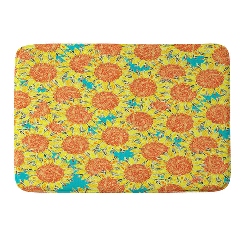 Sharon Turner Sunflower Field Memory Foam Bath Mat