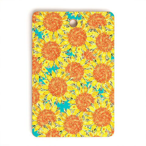 Sharon Turner Sunflower Field Cutting Board Rectangle