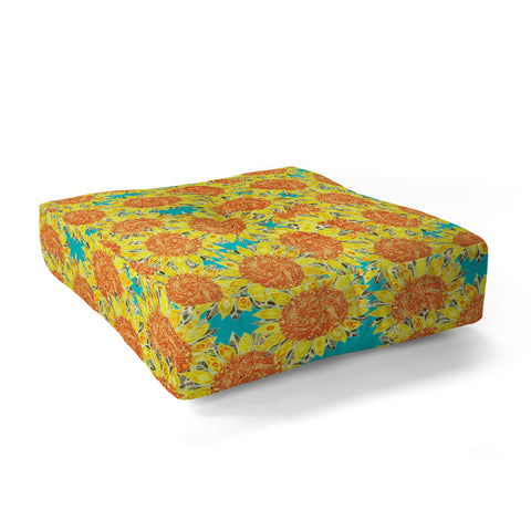 Sharon Turner Sunflower Field Floor Pillow Square