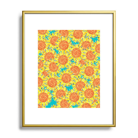 Sharon Turner Sunflower Field Metal Framed Art Print
