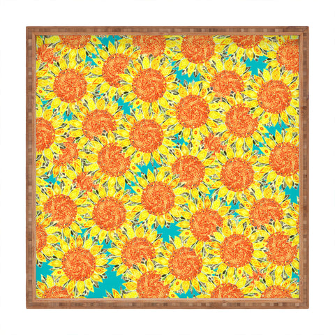 Sharon Turner Sunflower Field Square Tray