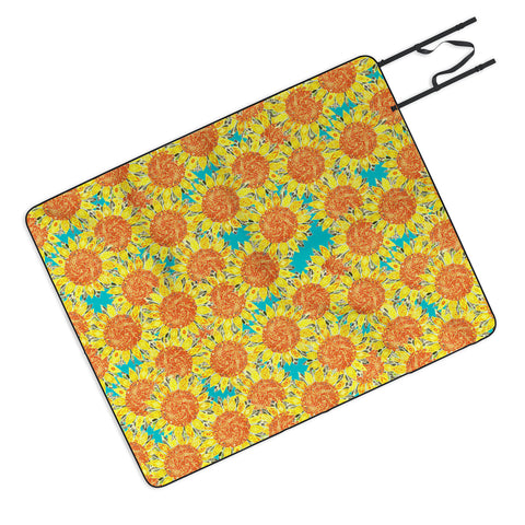 Sharon Turner Sunflower Field Picnic Blanket