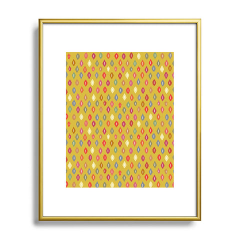 Sharon Turner Sunny Little Ikat Diamonds Metal Framed Art Print