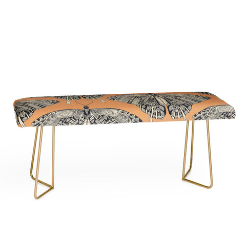 Sharon Turner swallowtail butterfly peach basalt Bench