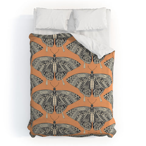 Sharon Turner swallowtail butterfly peach basalt Duvet Cover