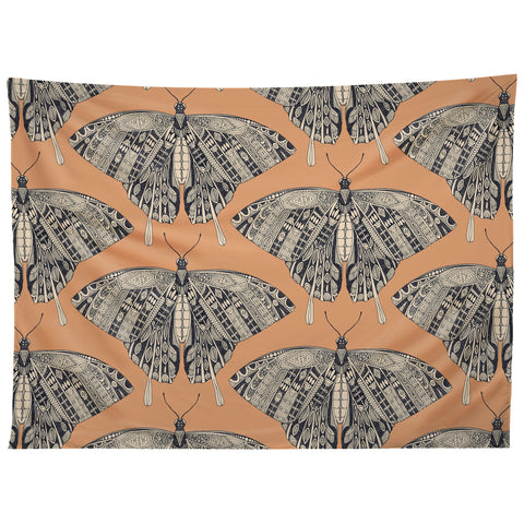 Sharon Turner swallowtail butterfly peach basalt Tapestry