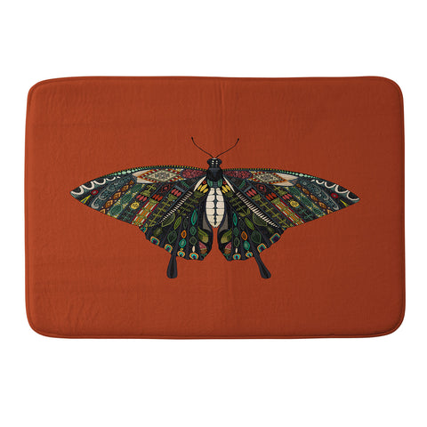 Sharon Turner swallowtail butterfly terracotta Memory Foam Bath Mat