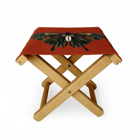 Sharon Turner swallowtail butterfly terracotta Folding Stool