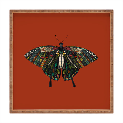 Sharon Turner swallowtail butterfly terracotta Square Tray