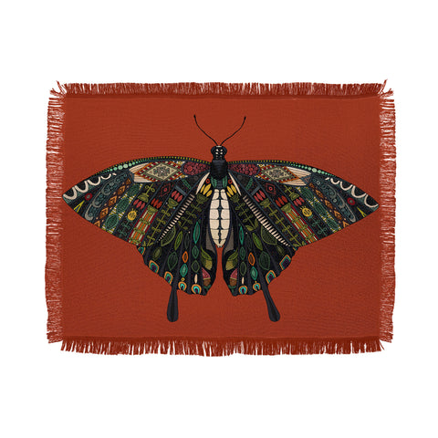 Sharon Turner swallowtail butterfly terracotta Throw Blanket
