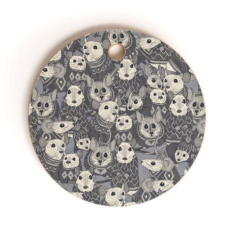 Sharon Turner sweater mice Cutting Board Round
