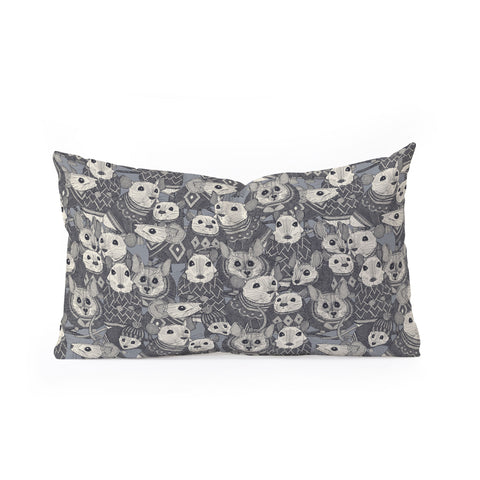 Sharon Turner sweater mice Oblong Throw Pillow